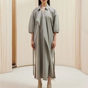 ASYMMETRICAL SHIRT DRESS dry silk Lemaire